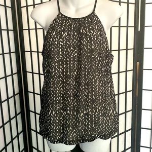 EXPRESS Black & White Sleeveless Tank Top